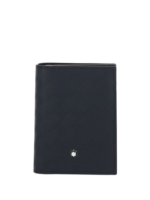 Navy blue calf leather wallet Mont Blanc | 198073X